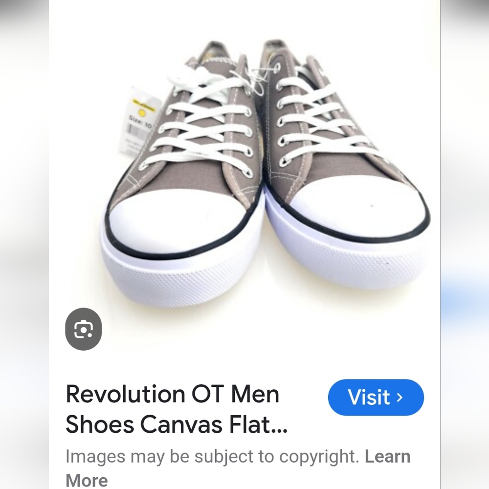 Revolution OT Casual Gray Canvas Flat Low Top Sneakers Size 10